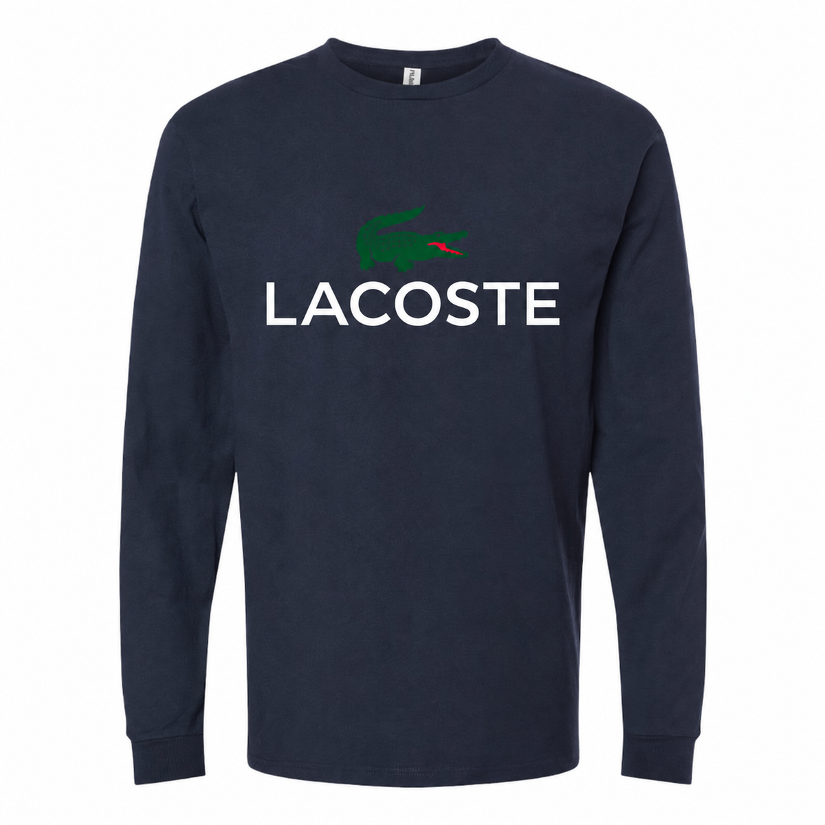 Lacoste cotton long sleeve tee with white lettering