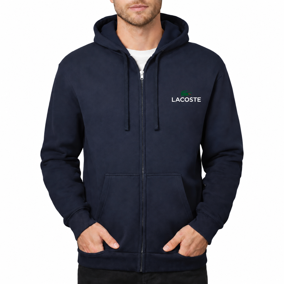 Lacoste Zipper Hoodie - Navy