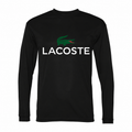 Men's Lacoste Polyester Long Sleeve T-Shirt - Black