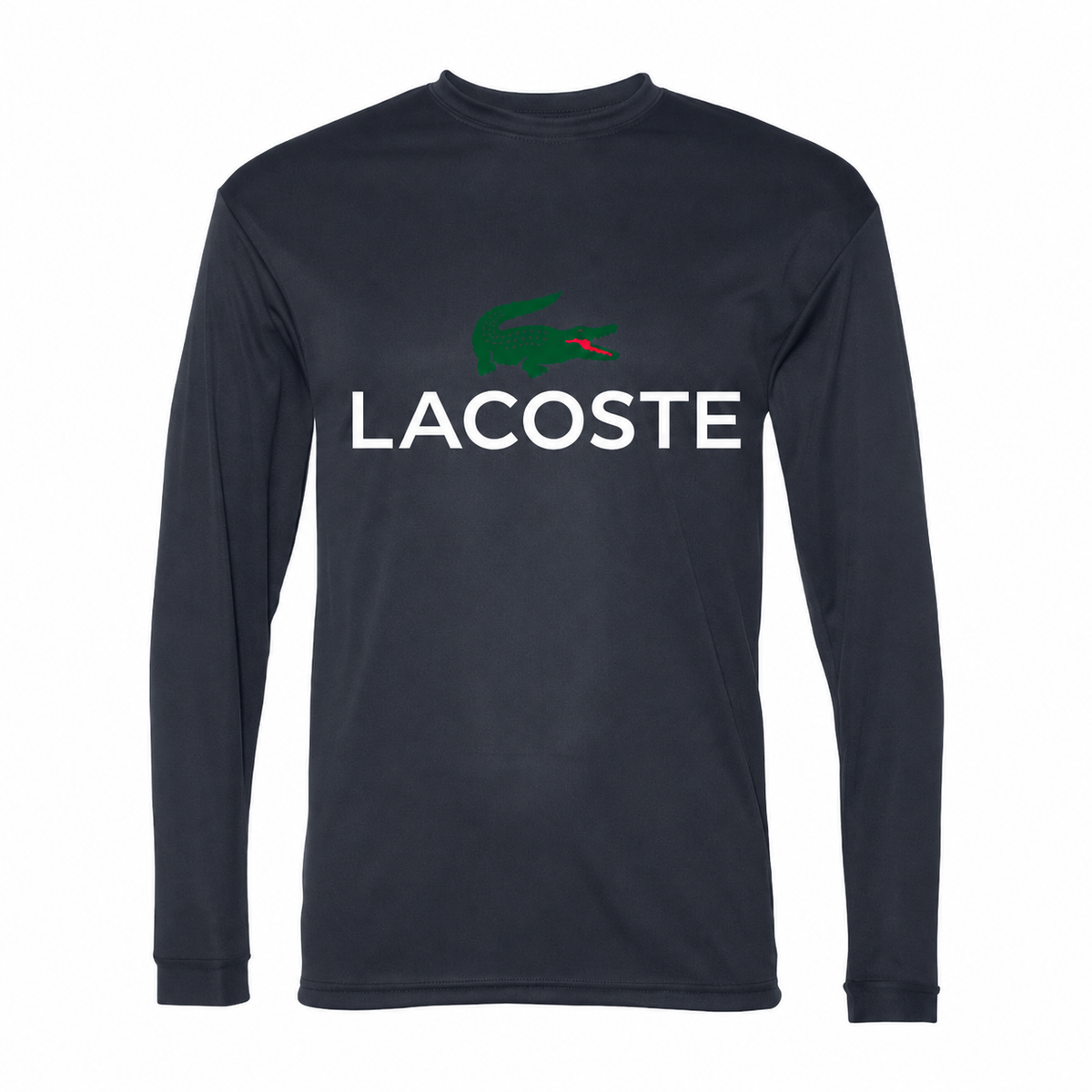 Men's Lacoste Polyester Long Sleeve T-Shirt - Navy