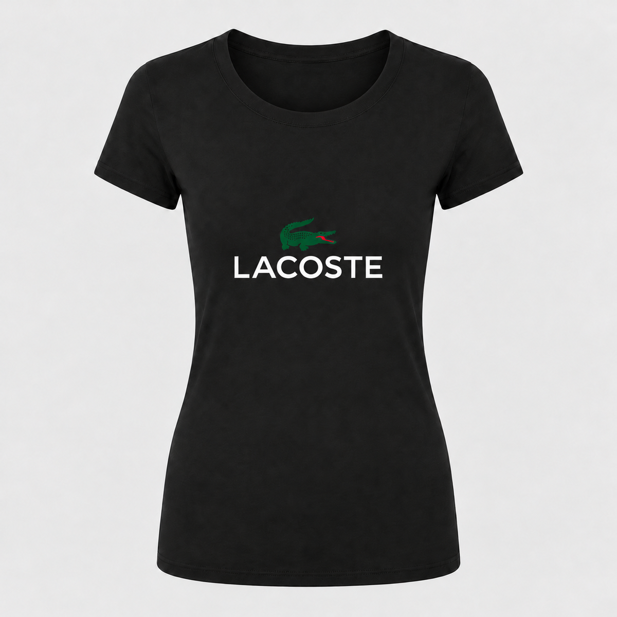 Women's Lacoste round-neck T-shirt, black
