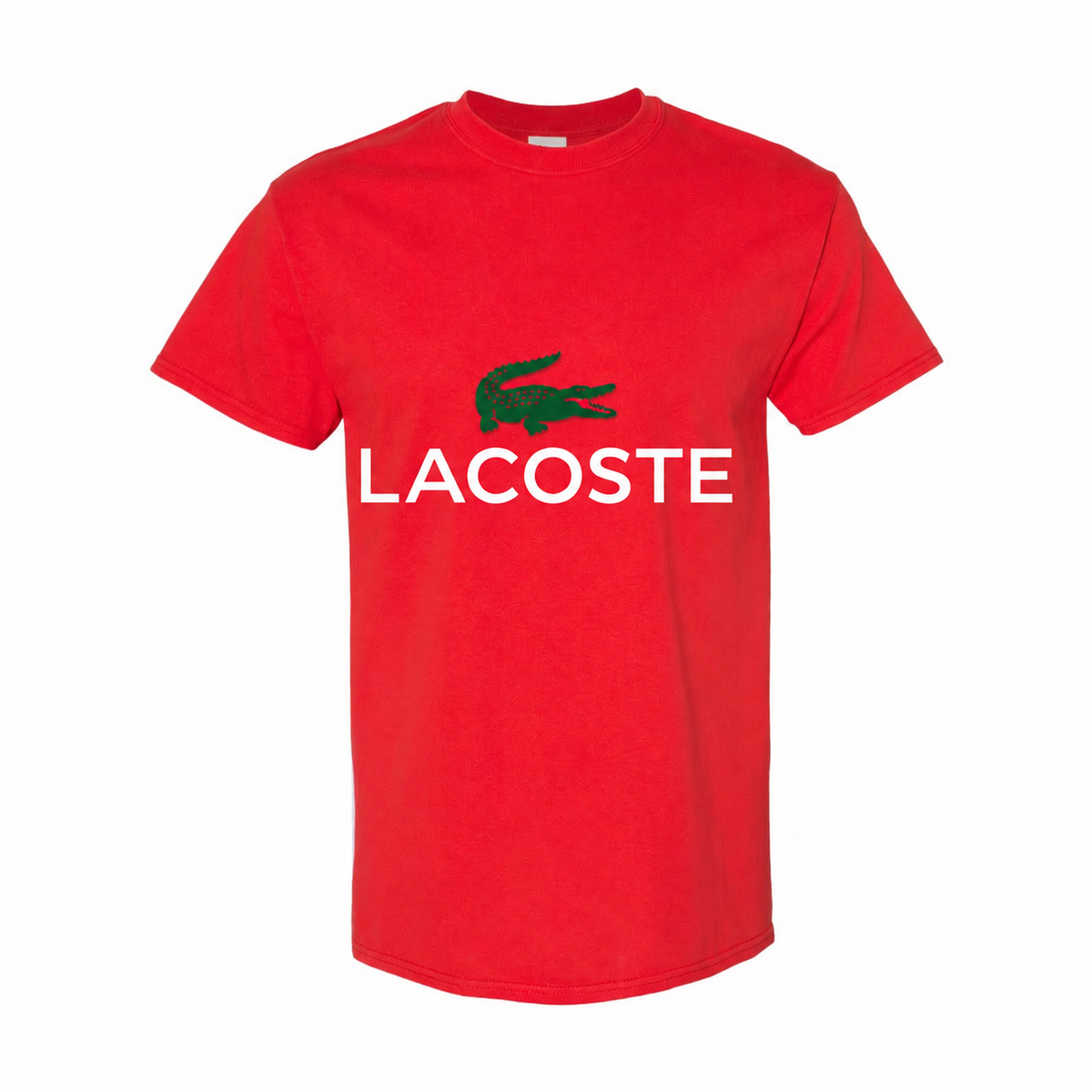 Men's Lacoste Cotton T-Shirt - Red with white lettering
