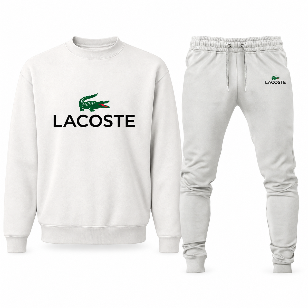 Men's Lacoste sweatshirt and joggers set, White