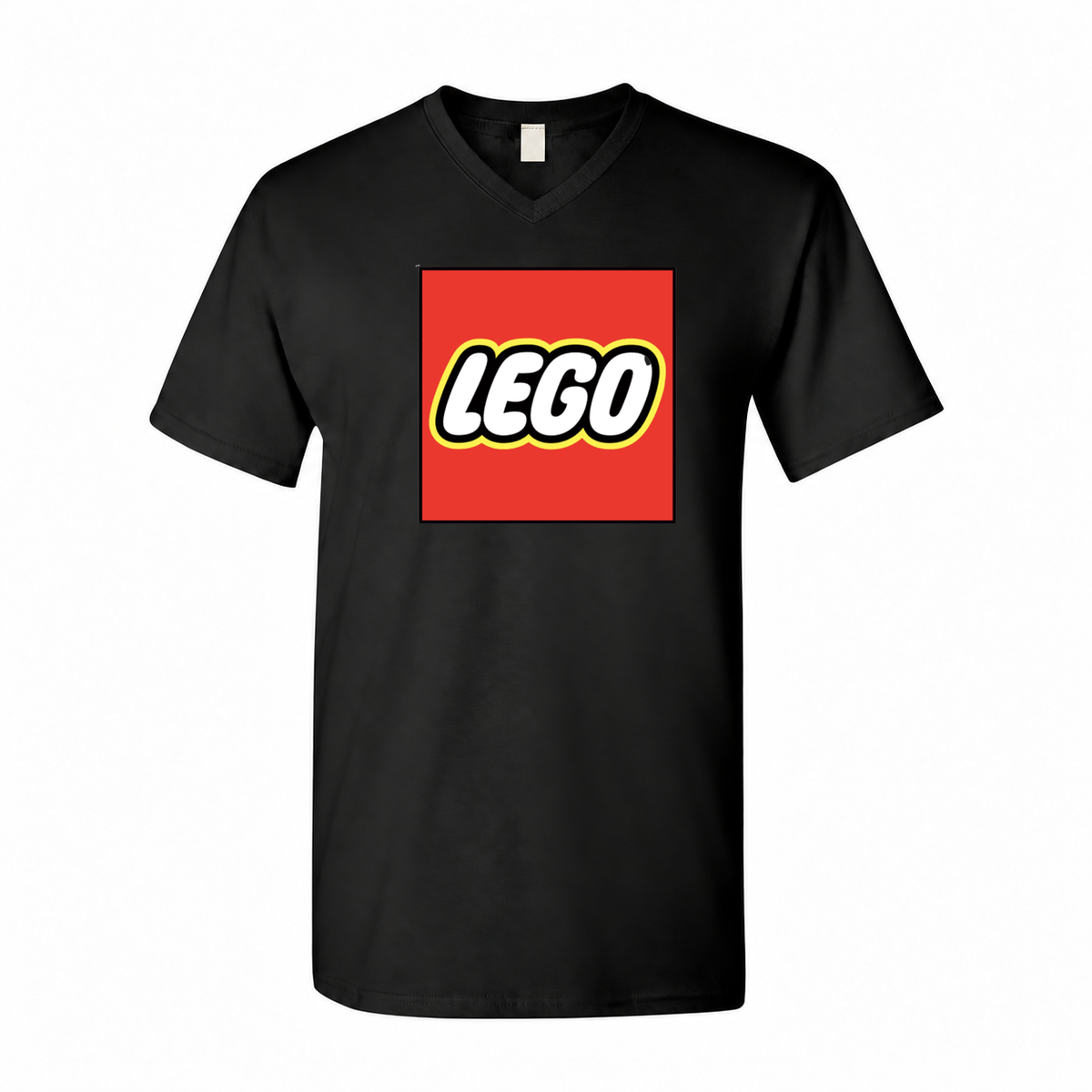 LEGO men's cotton V-neck T-shirt — Black