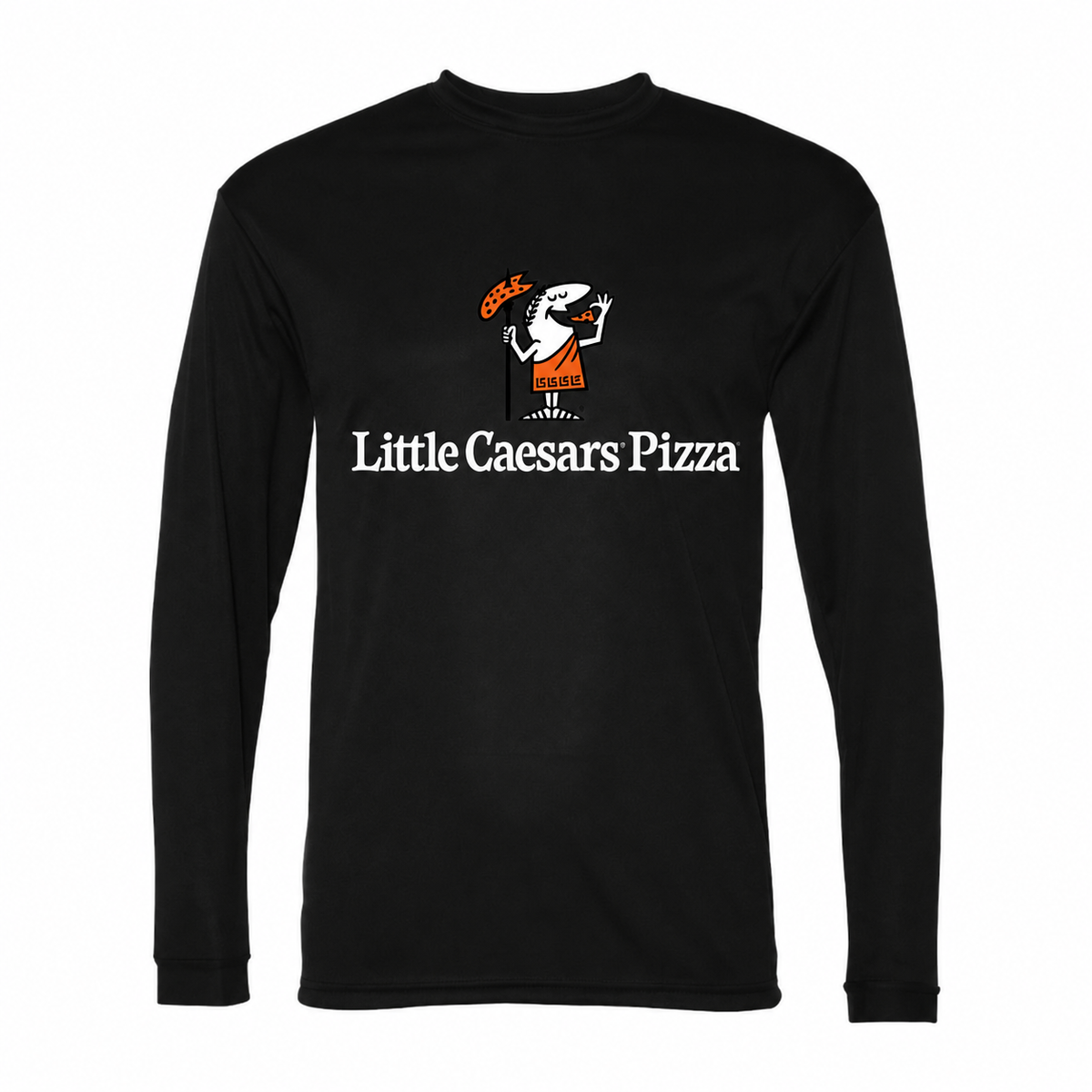 Men's Little Caesars Polyester Long Sleeve T-Shirt - Black