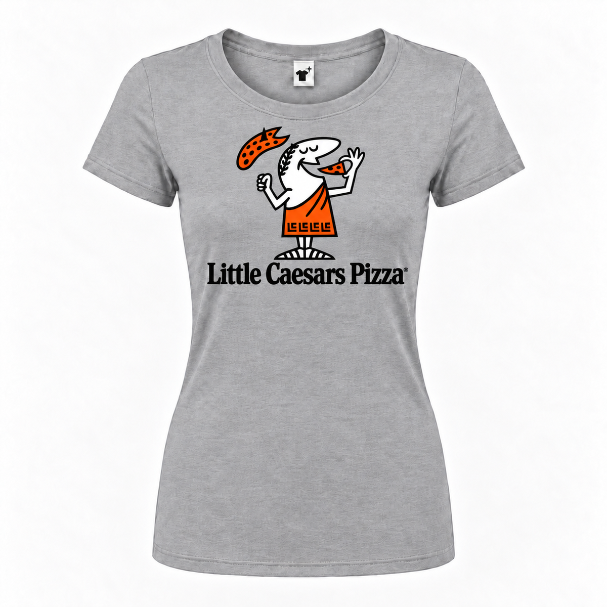 Women's Little Caesars Round Neck T-Shirt, Gray