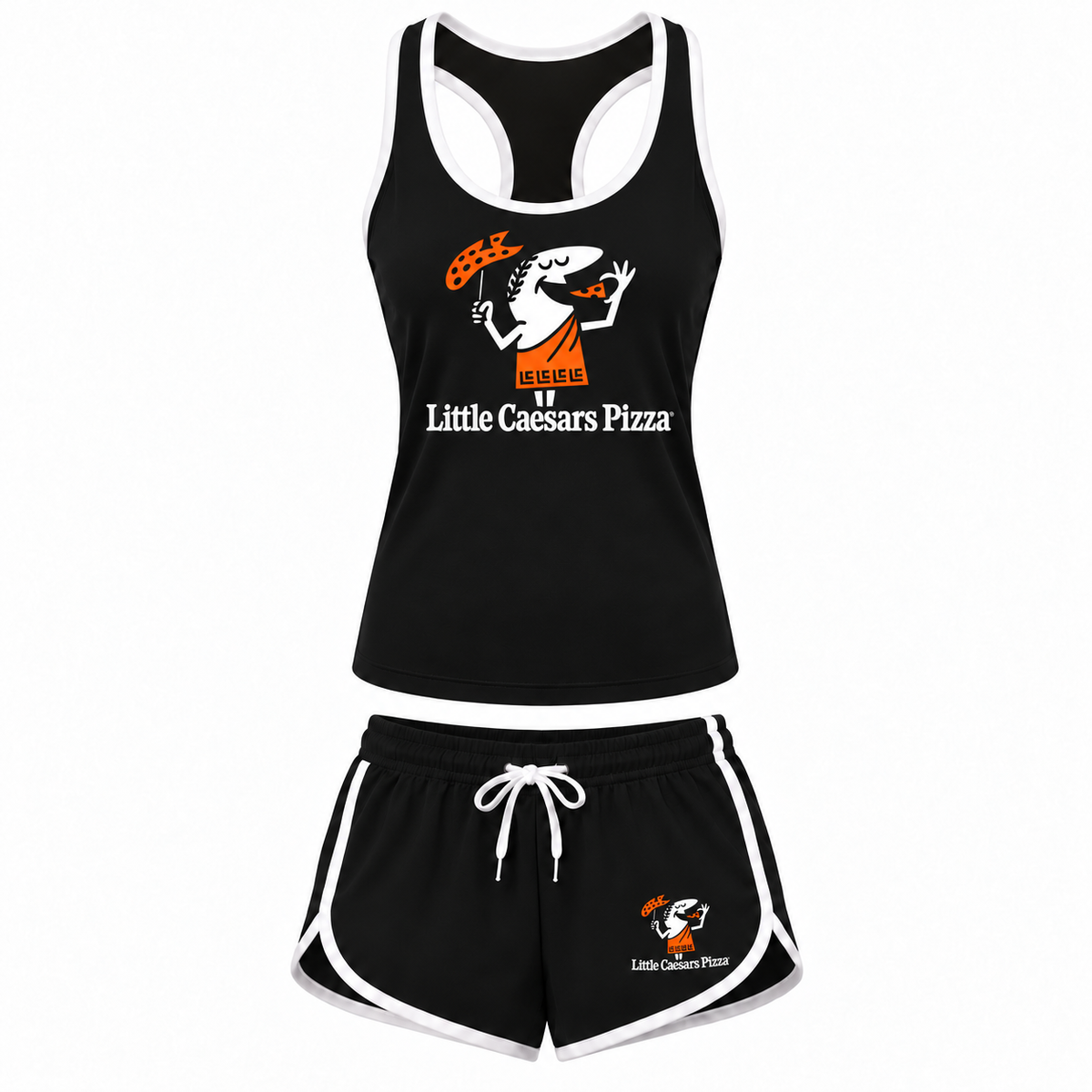 Women's Little Caesars Tank Top and Shorts Set, Black