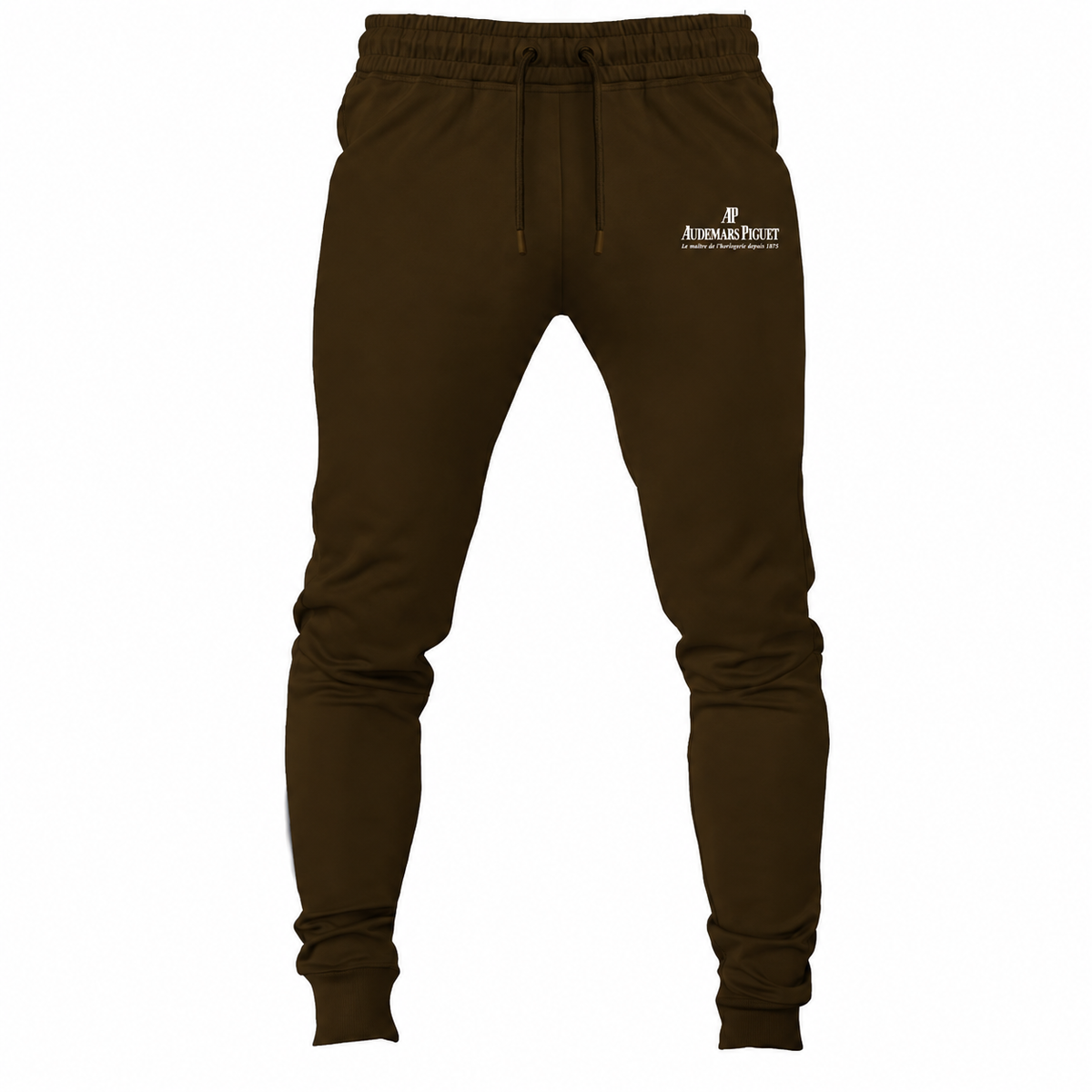 Brown youth jogger sweatpants with Audemars Piguet design