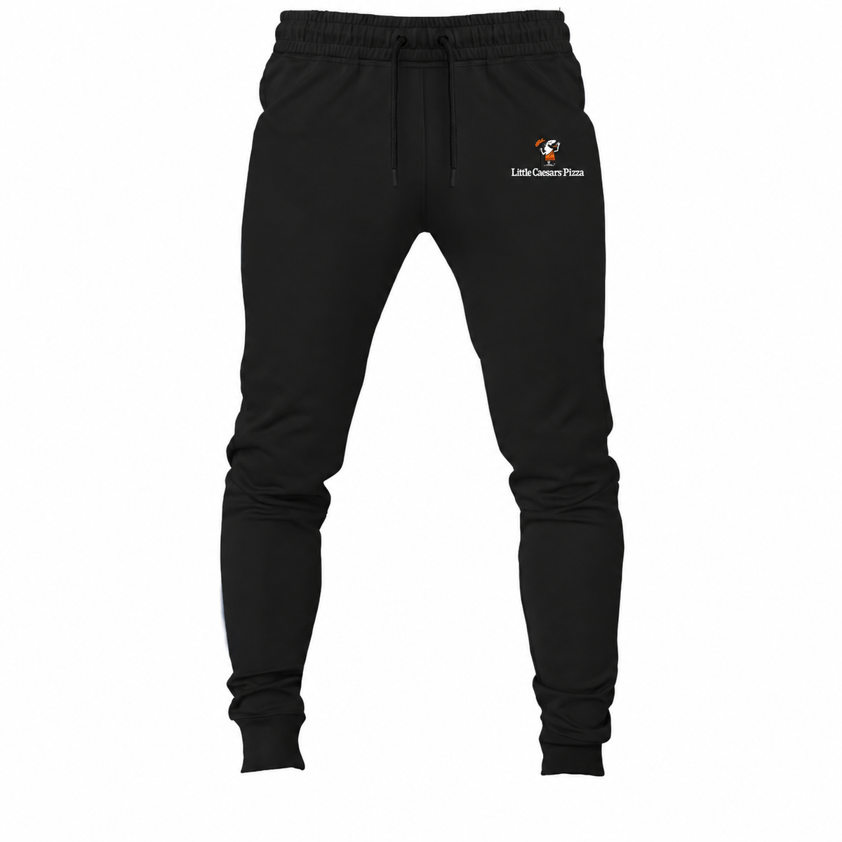 Black youth jogger sweatpants with Little Caesars design