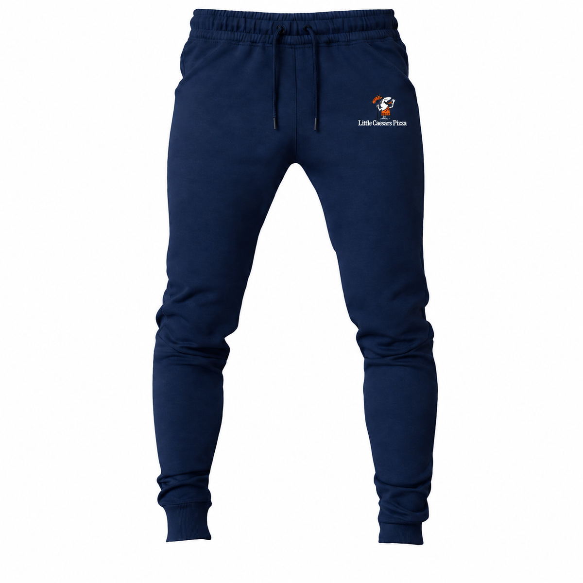 Navy youth jogger sweatpants with Little Caesars design