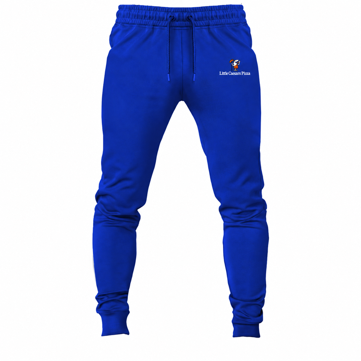 Royal Blue youth jogger sweatpants with Little Caesars design