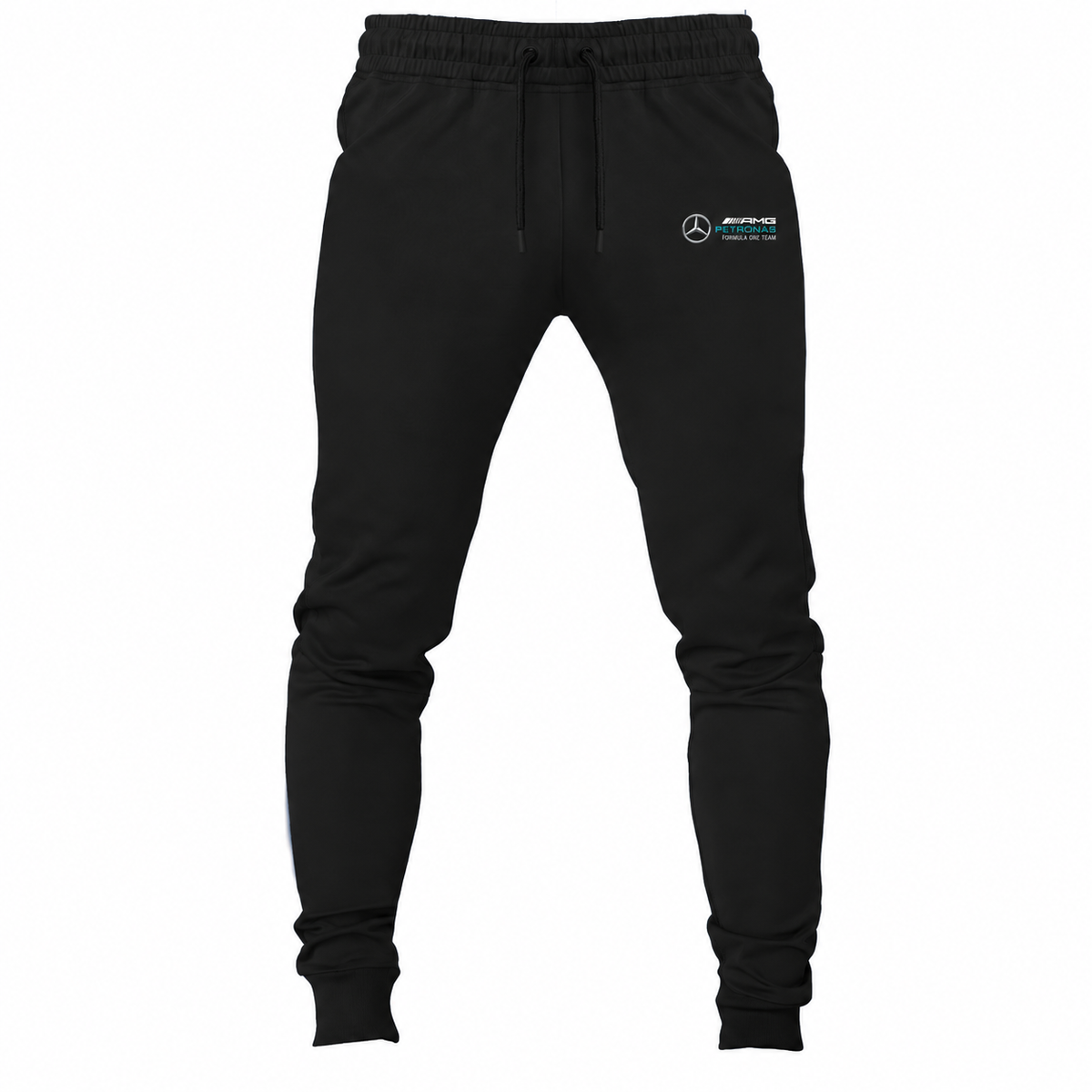 Black youth jogger sweatpants with Mercedes AMG Petronas Formula One Team design