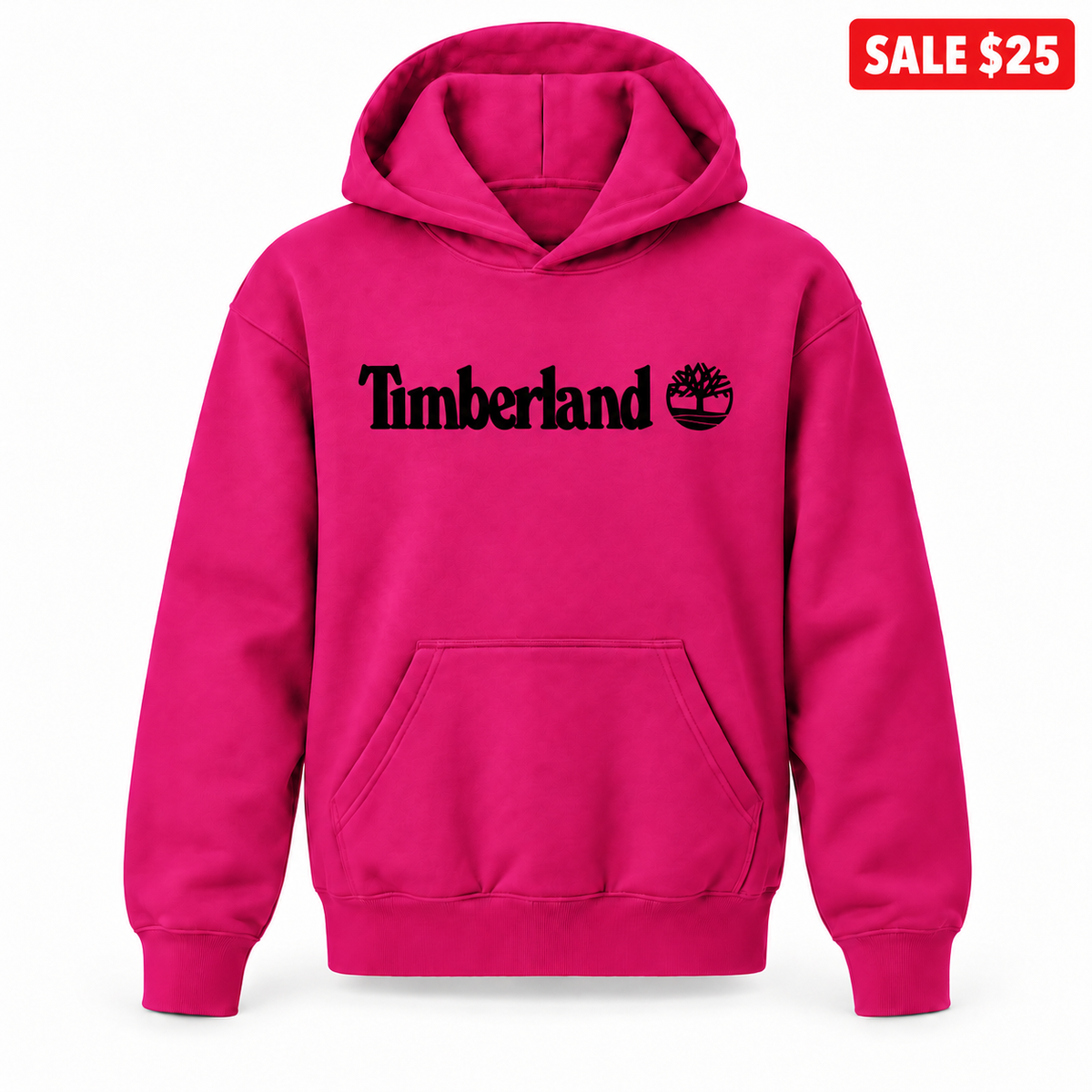Hot Pink youth SALE pullover hoodie with Timberland design