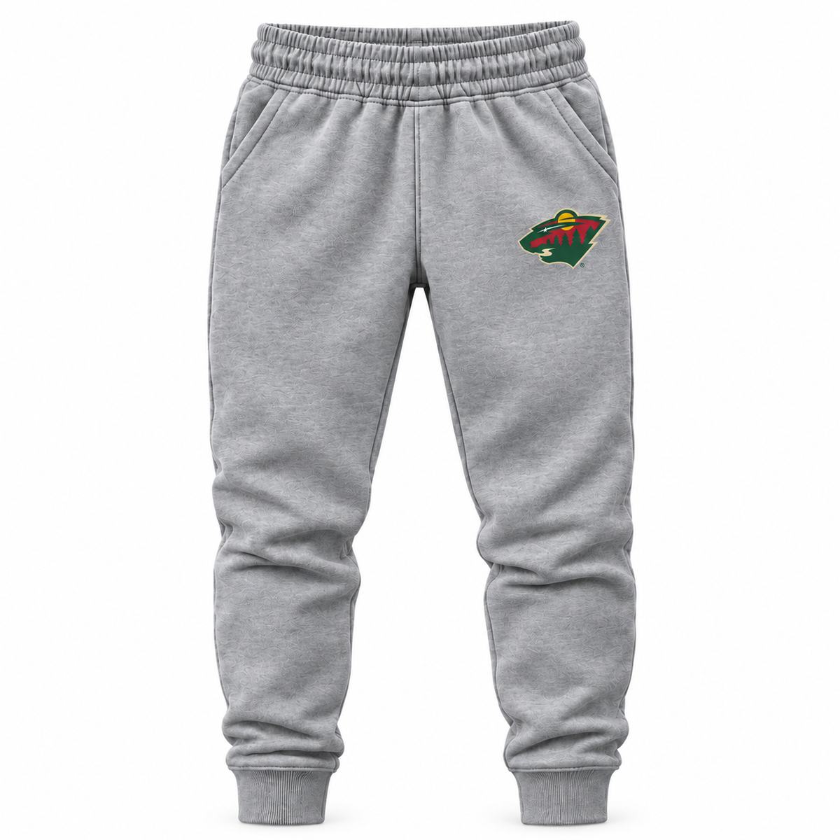 Gray youth joggers with Minnesota Wild logo