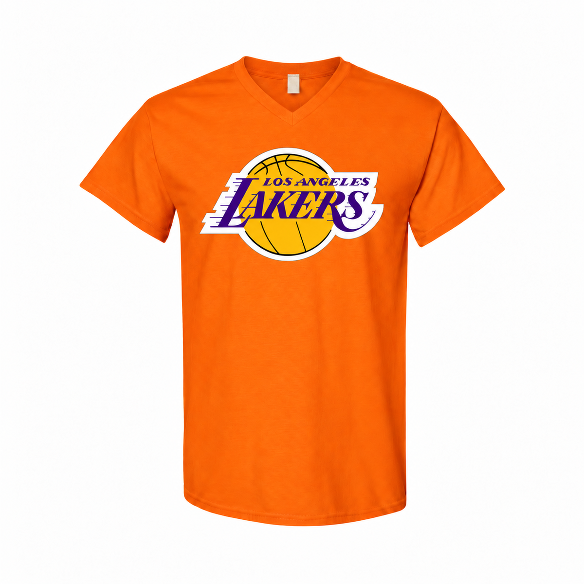 Los Angeles Lakers men's cotton V-neck T-shirt - Orange