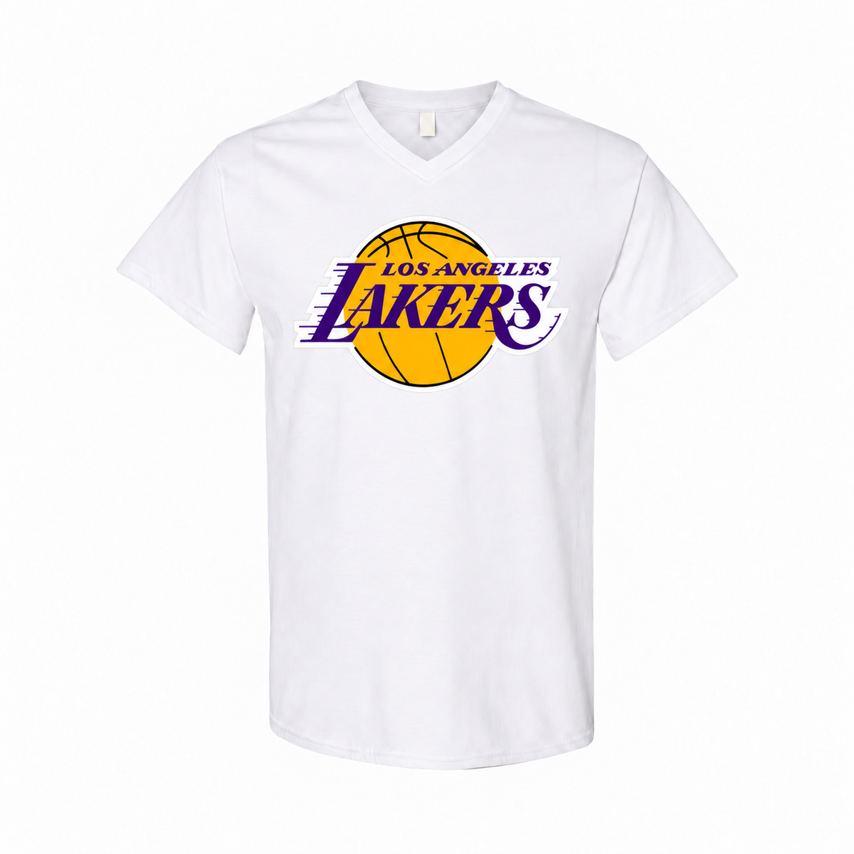 Los Angeles Lakers men's cotton V-neck T-shirt - White