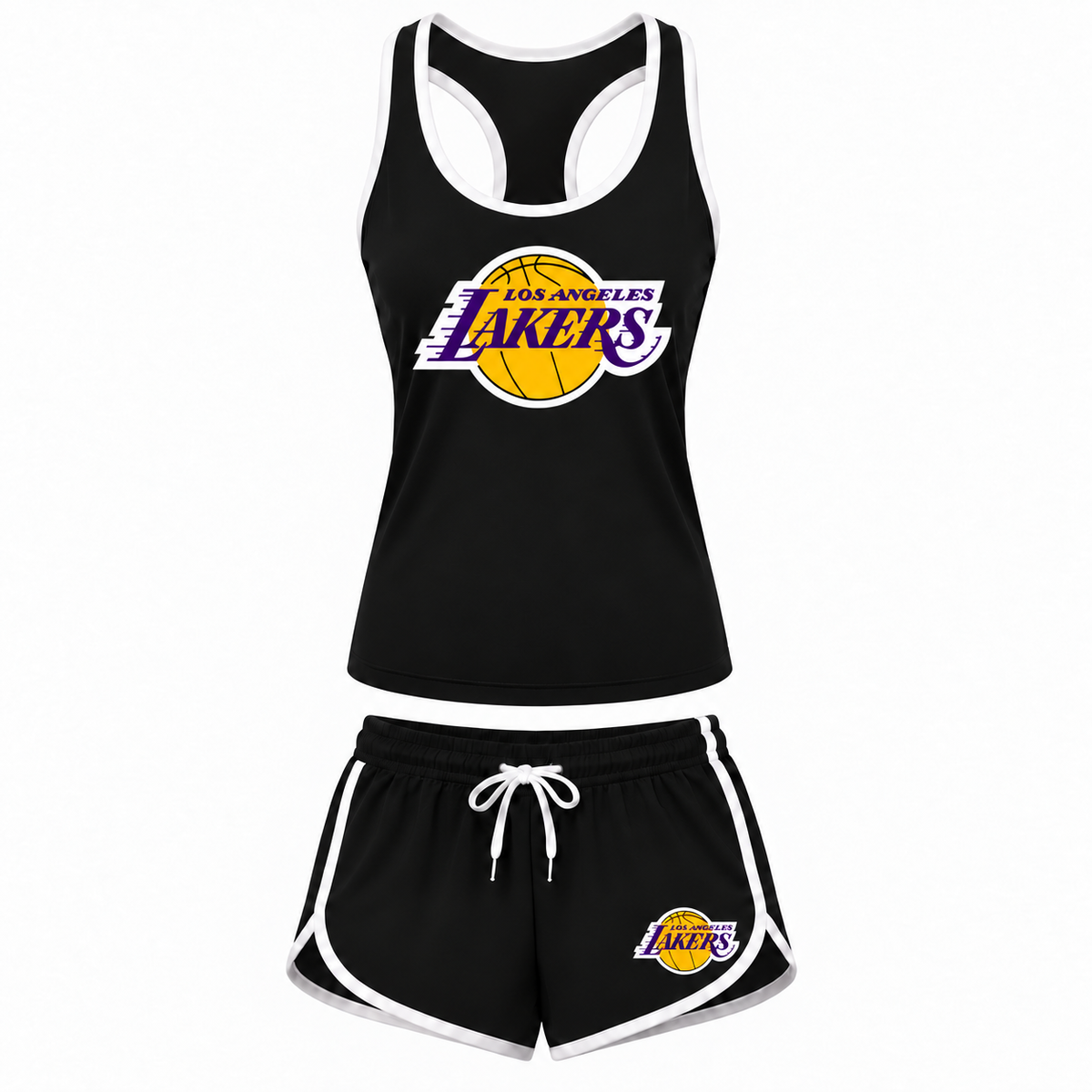 Los Angeles Lakers women's tank top and shorts set in Black