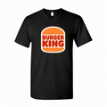 Men's Burger King Cotton V-Neck T-Shirt - Black