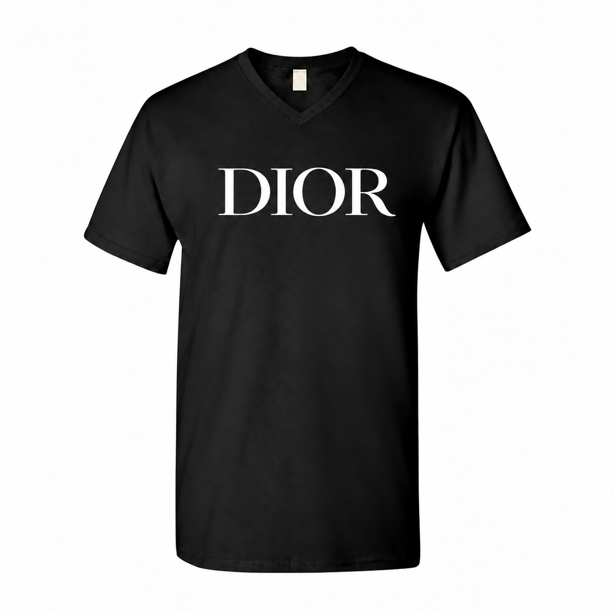 Men's Dior Cotton V-Neck T-Shirt - Black