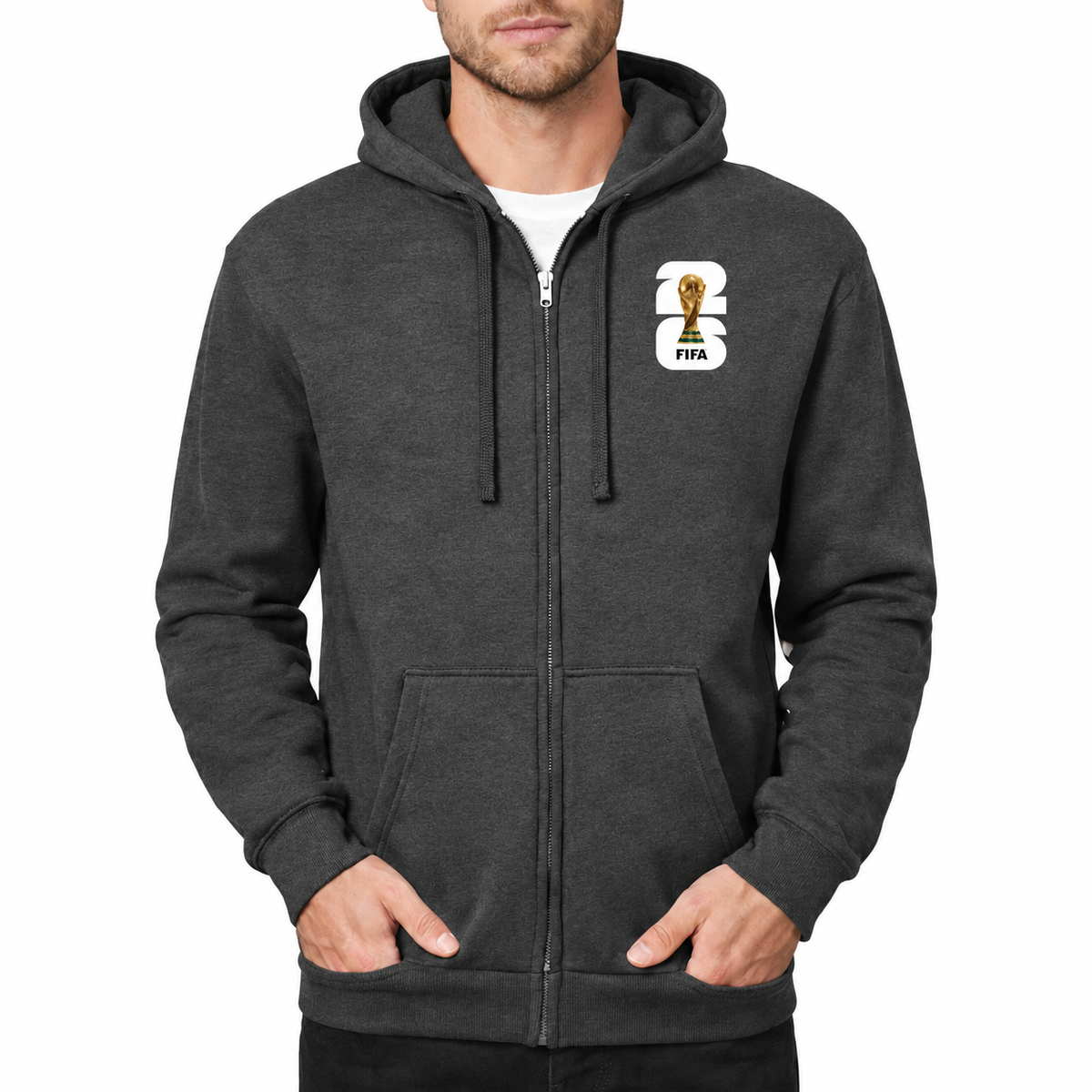 Men's Fifa World Cup 2026 Zipper Hoodie - Charcoal