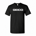 Men's Geico Cotton V-Neck T-Shirt, Black, contrasting white logo