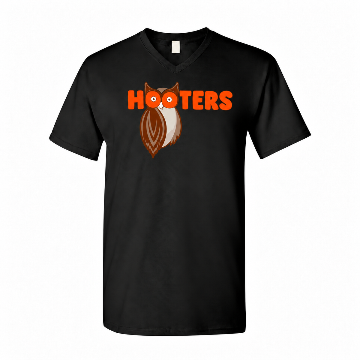 Men's Hooters Cotton V-Neck T-Shirt, Black