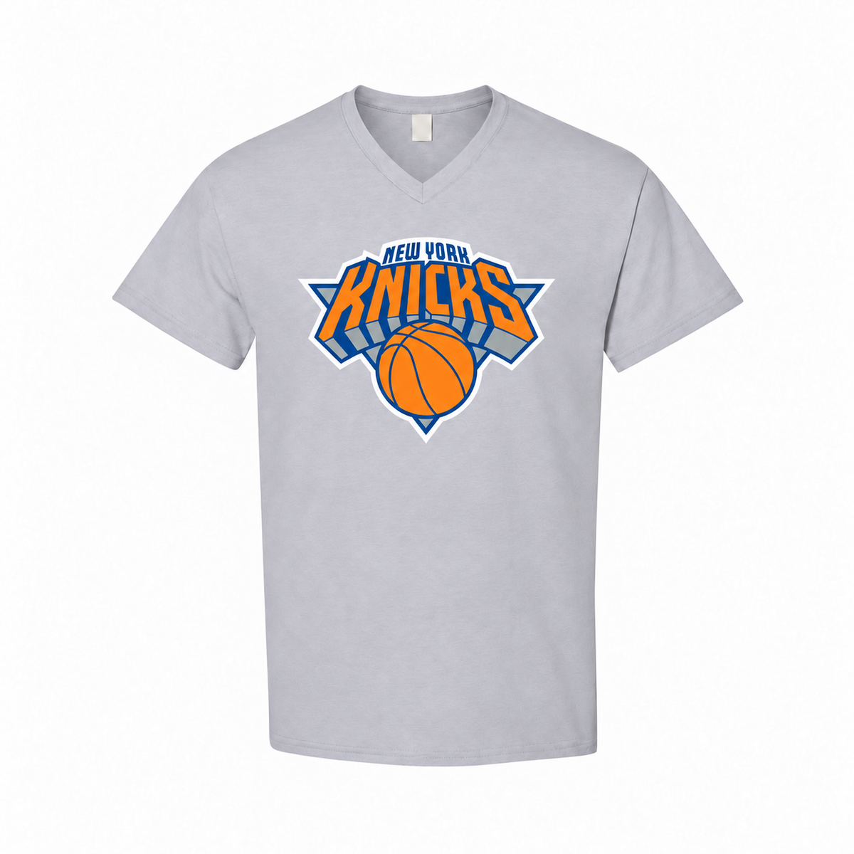 Men's New York Knicks Cotton V-Neck T-Shirt - Gray