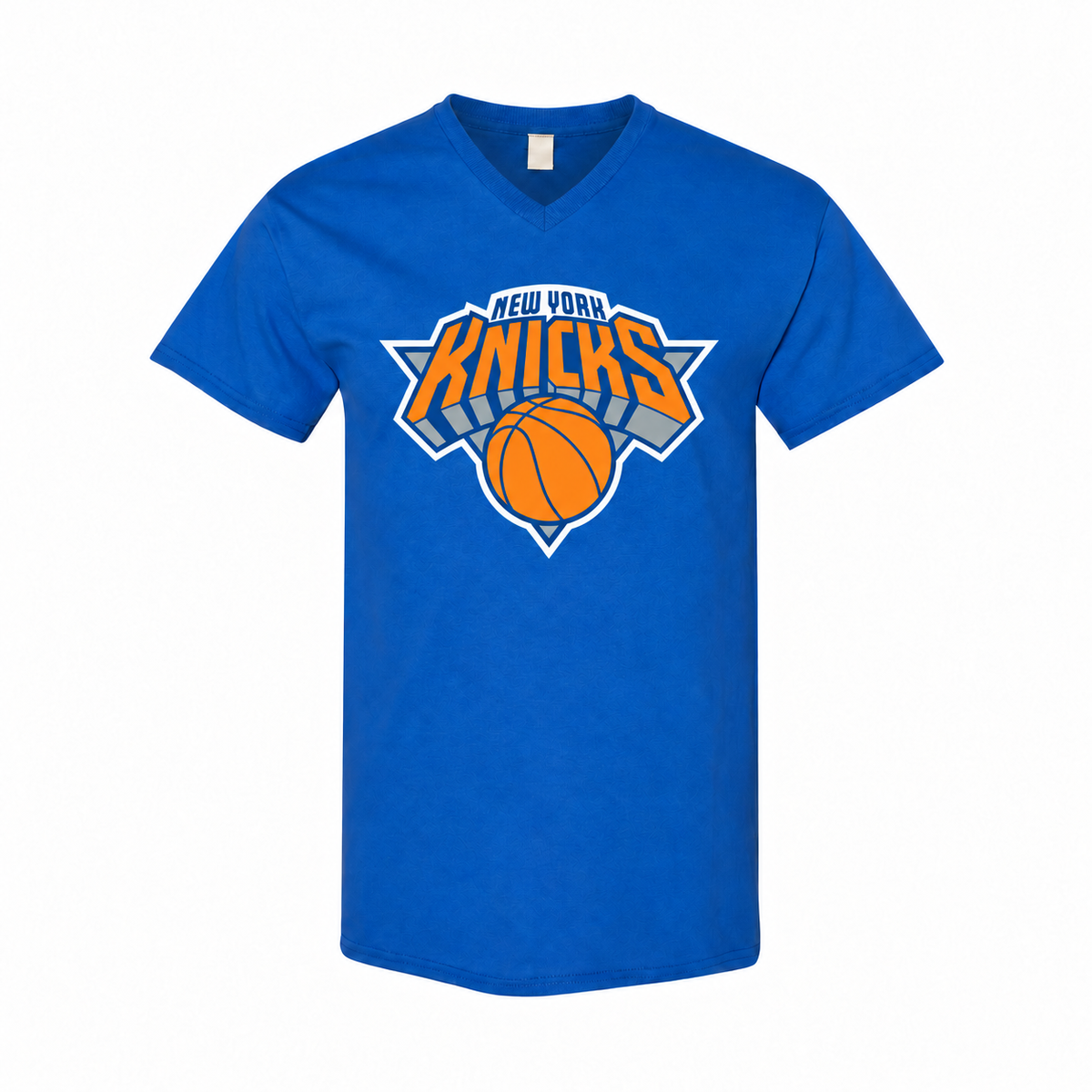 Men's New York Knicks Cotton V-Neck T-Shirt - Royal Blue