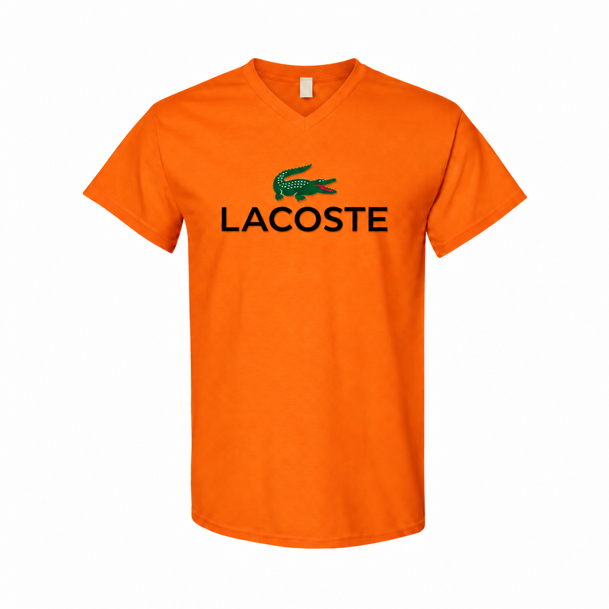 Men's Lacoste Cotton V-Neck T-Shirt - Orange