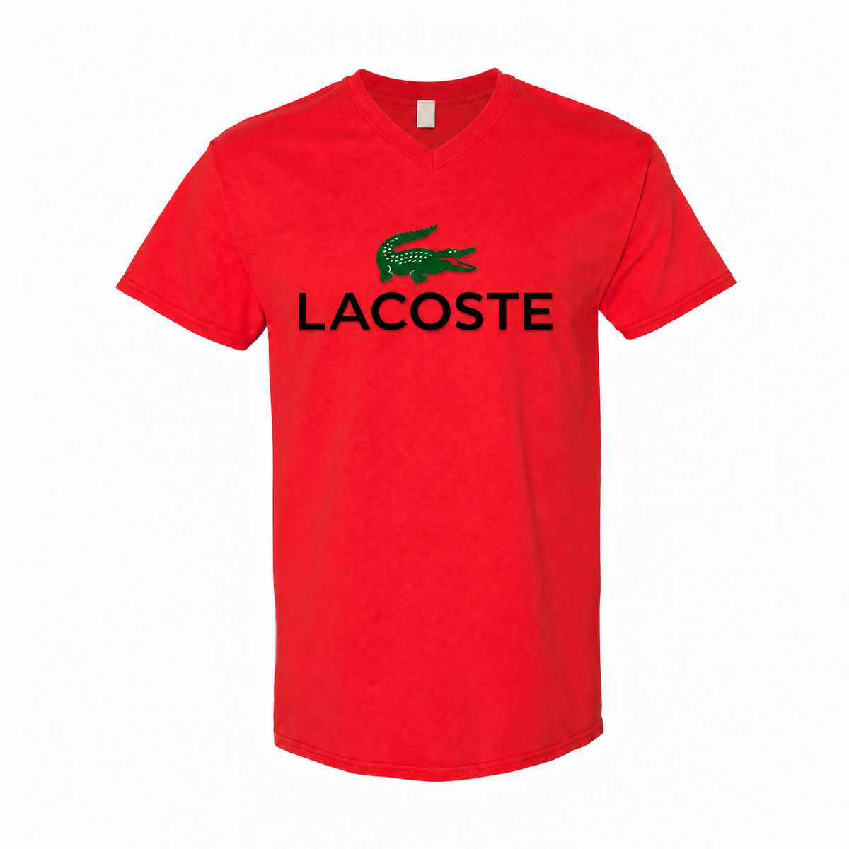Men's Lacoste Cotton V-Neck T-Shirt - Red