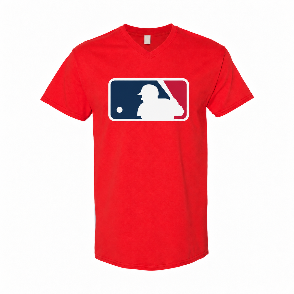 Men's Major League Baseball Cotton V-Neck T-Shirt - Red
