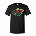 Men's Minnesota Wild Cotton V-Neck T-Shirt - Black