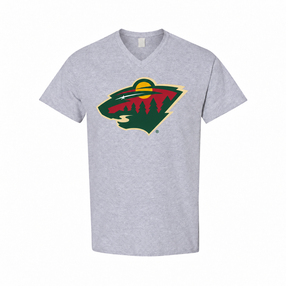 Men's Minnesota Wild Cotton V-Neck T-Shirt - Gray