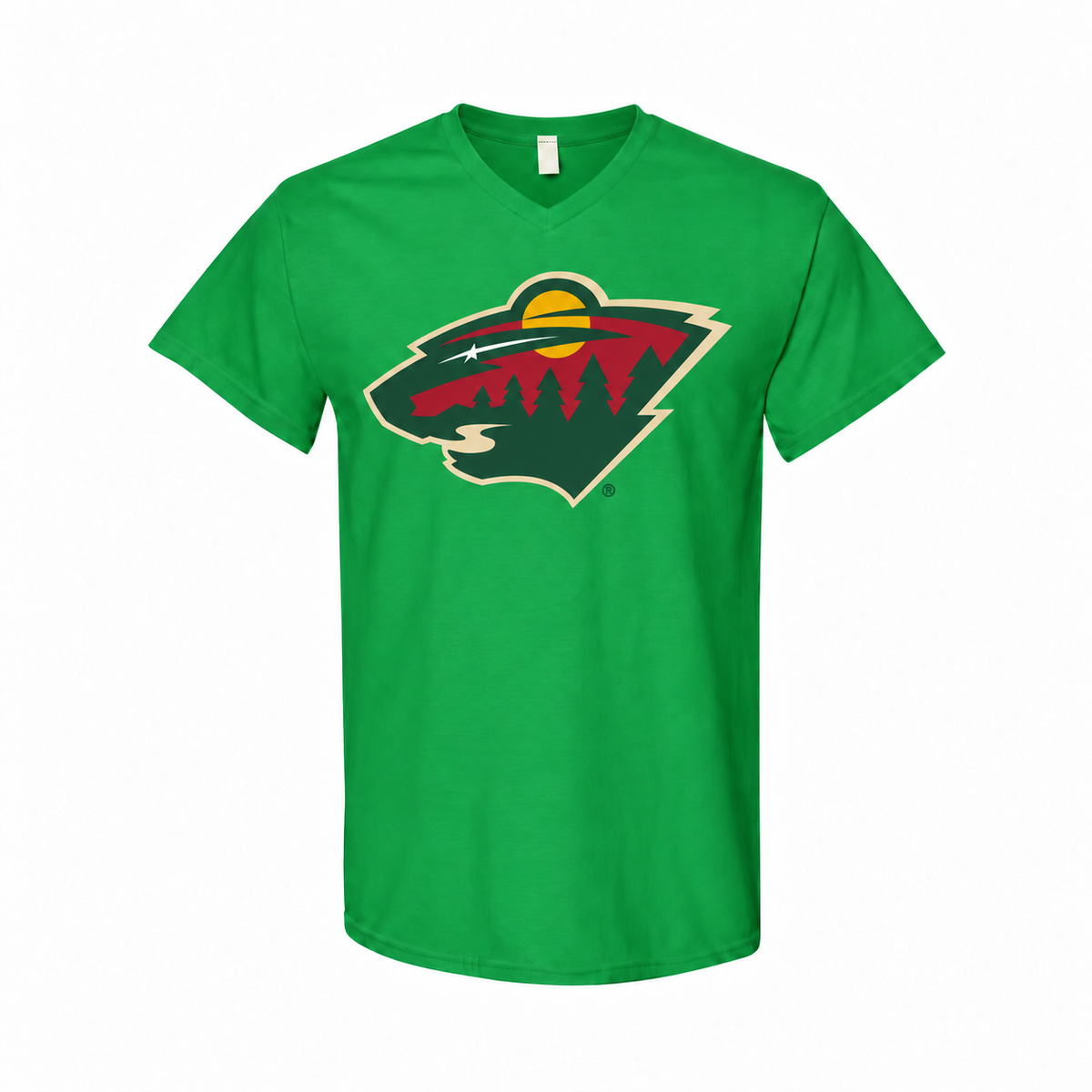 Men's Minnesota Wild Cotton V-Neck T-Shirt - Green