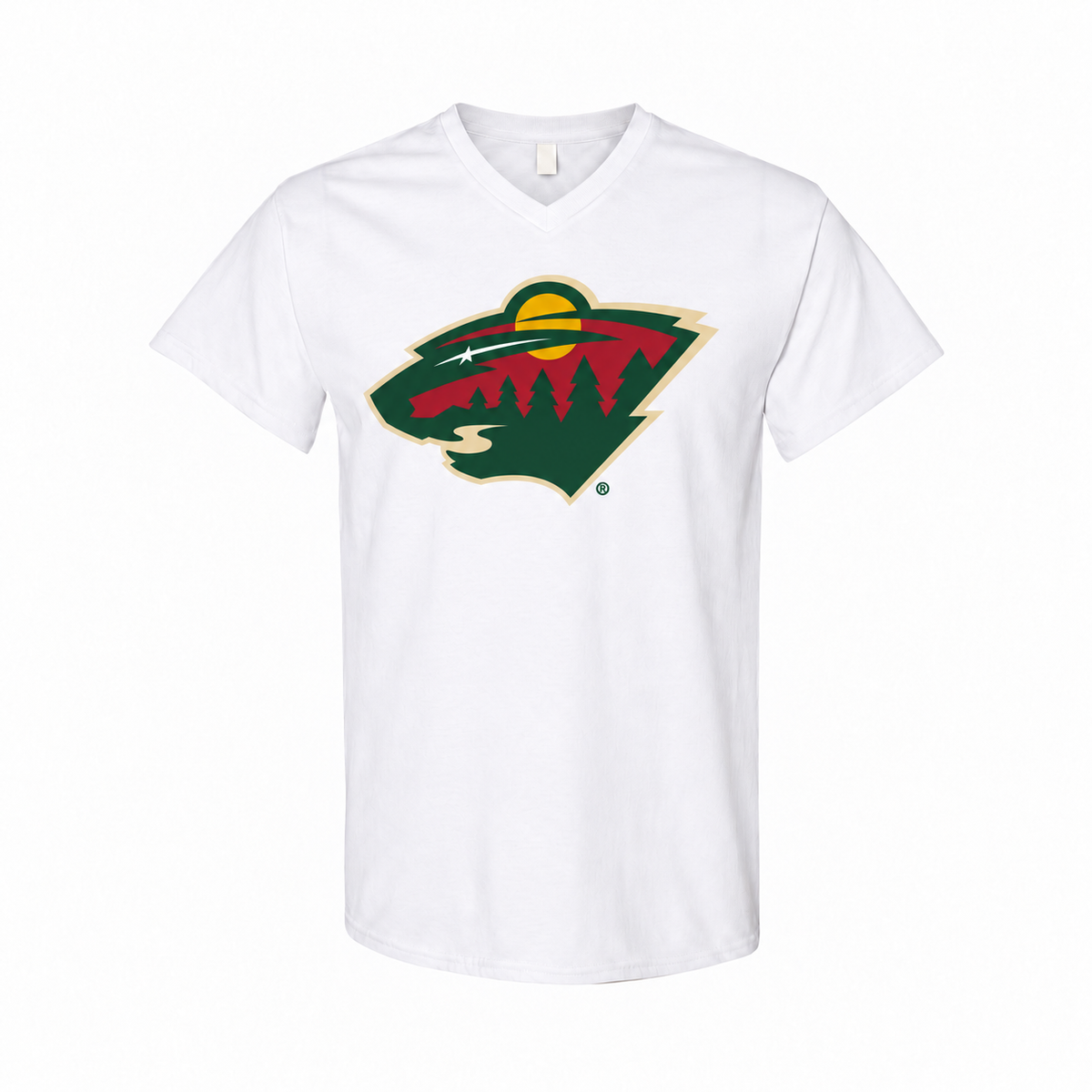 Men's Minnesota Wild Cotton V-Neck T-Shirt - White
