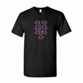 Men's New York Mets Cotton V-Neck T-Shirt, Black