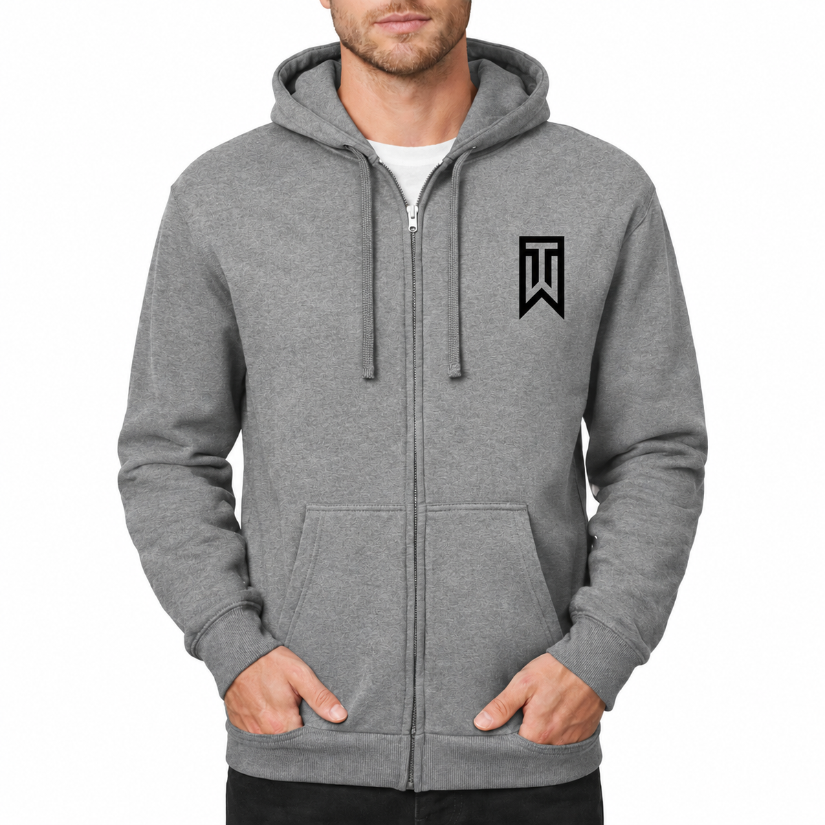 Men's Tiger Woods Zipper Hoodie - Grey