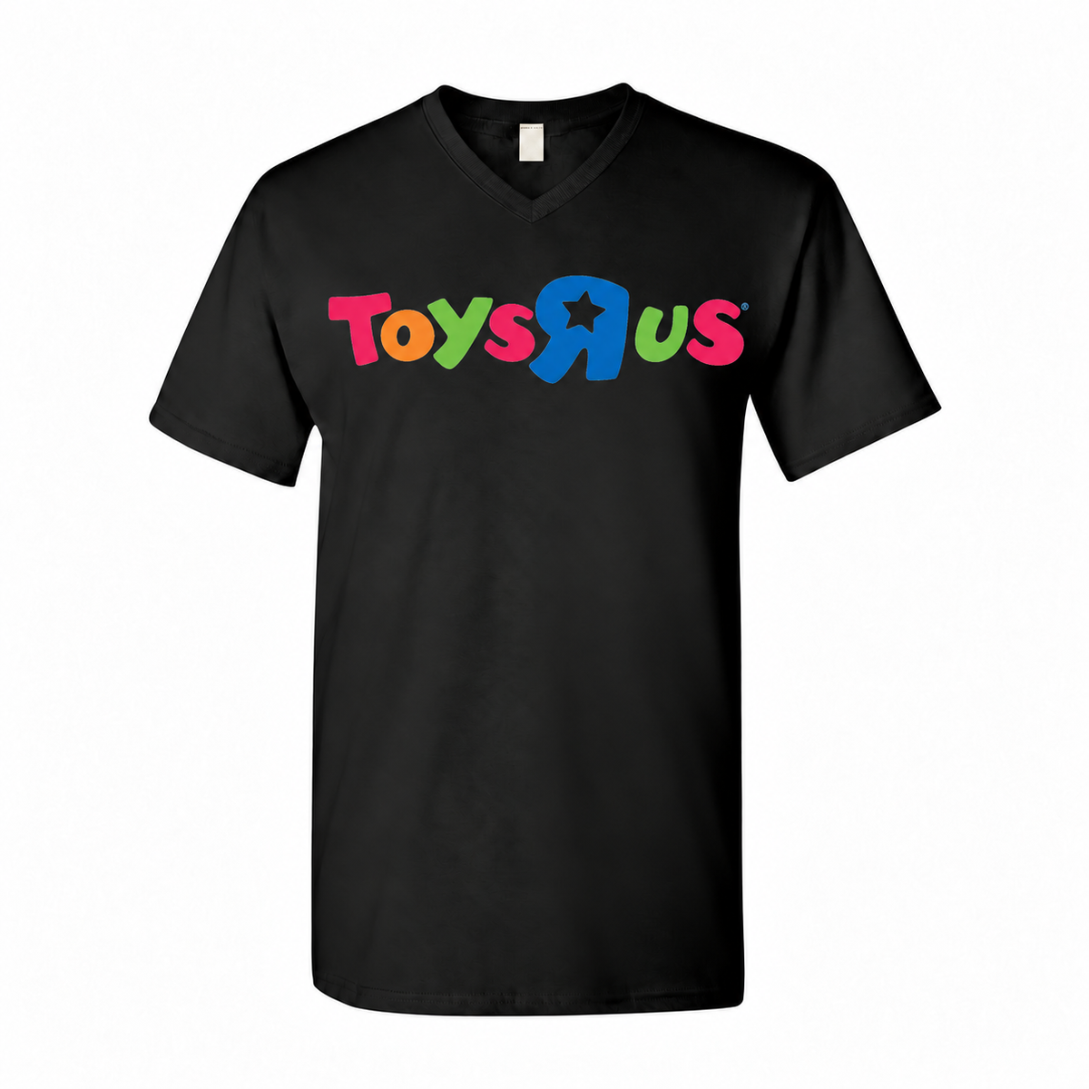 Toys R Us men cotton V-neck in Black