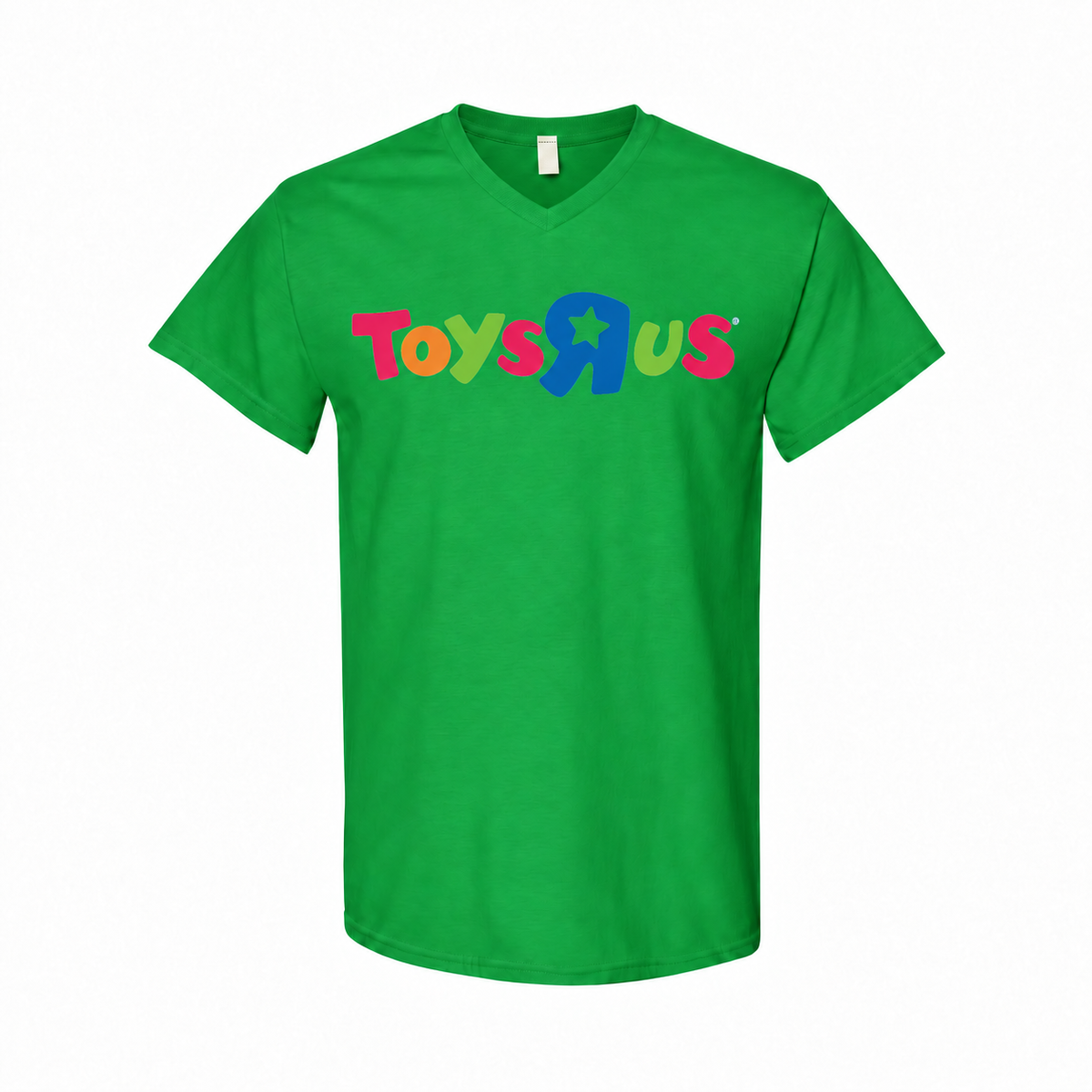 Toys R Us men cotton V-neck in Green