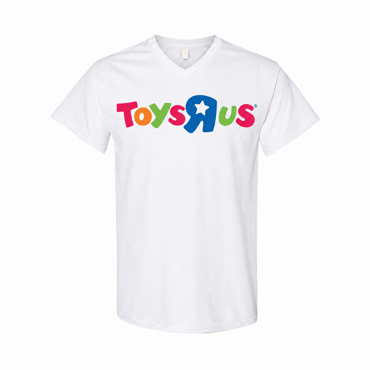 Toys R Us men cotton V-neck in White