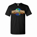 Men's Universal Studios Hollywood Cotton V-Neck T-Shirt - black with small tear-away neck tag