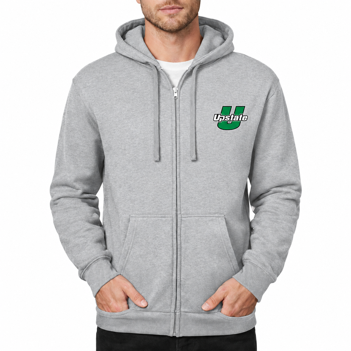 Men's USC Upstate Spartans Zipper Hoodie - Grey