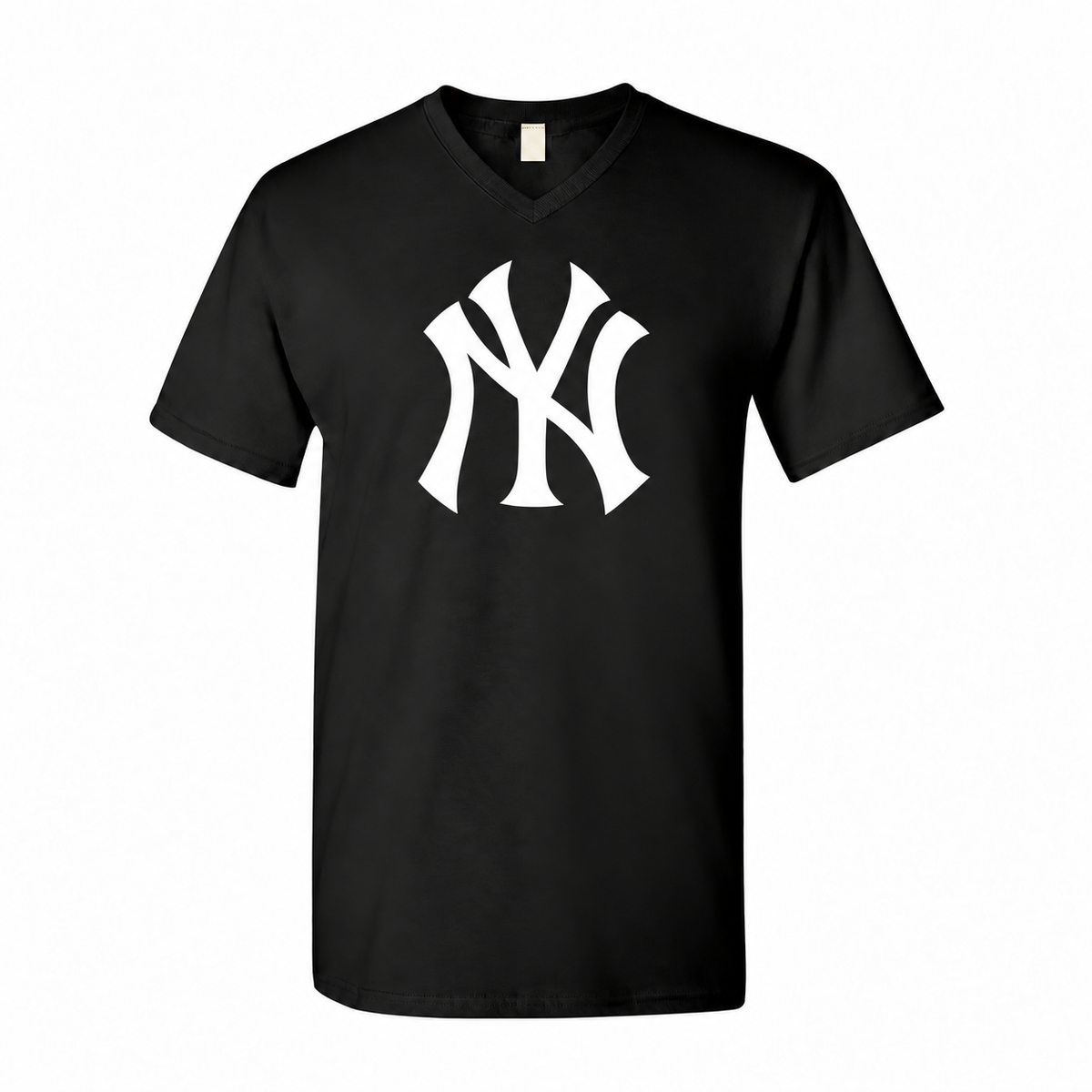 Men's New York Yankees Cotton V-Neck T-Shirt - Black