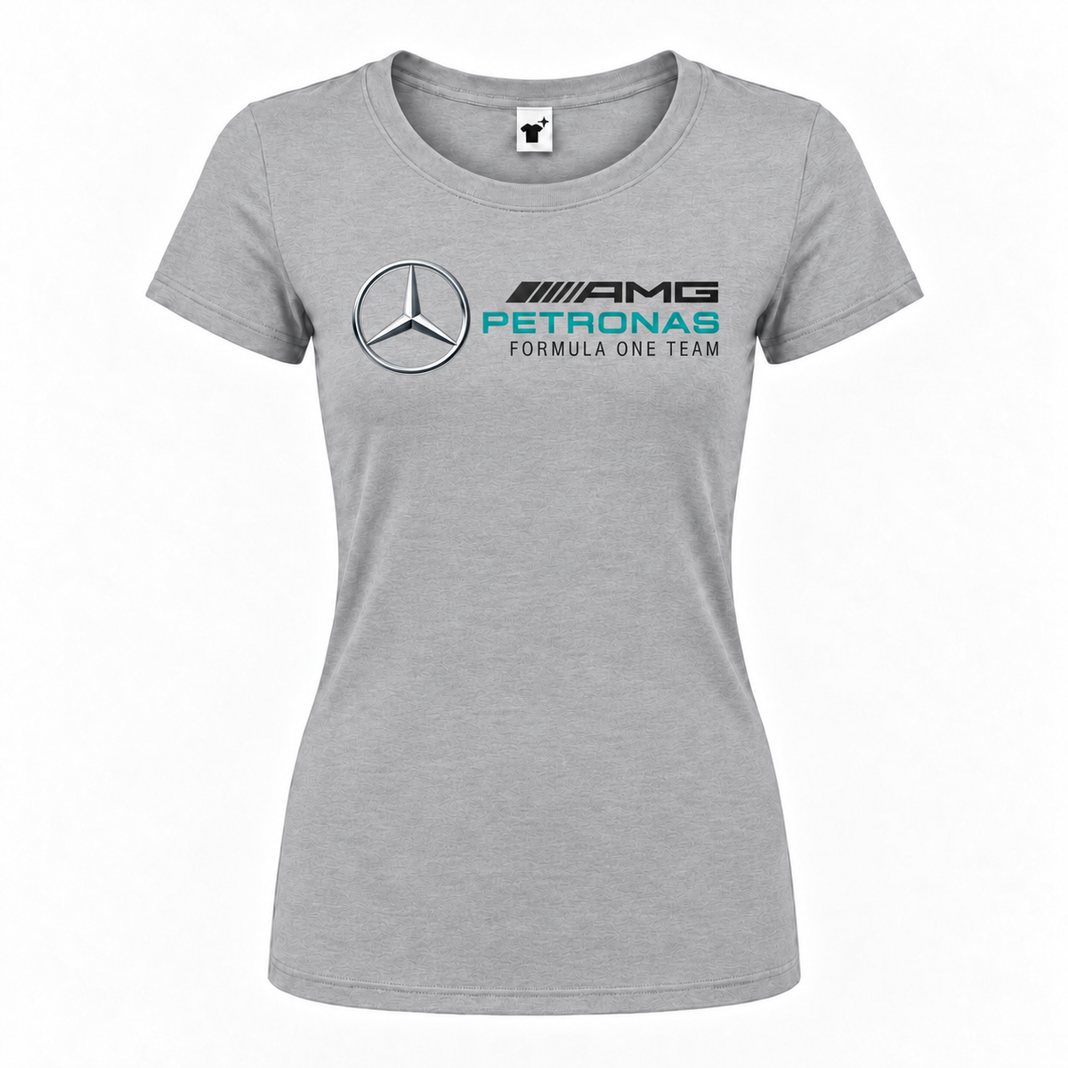 Women's Mercedes AMG Petronas Formula One Team Round Neck T-Shirt, Gray