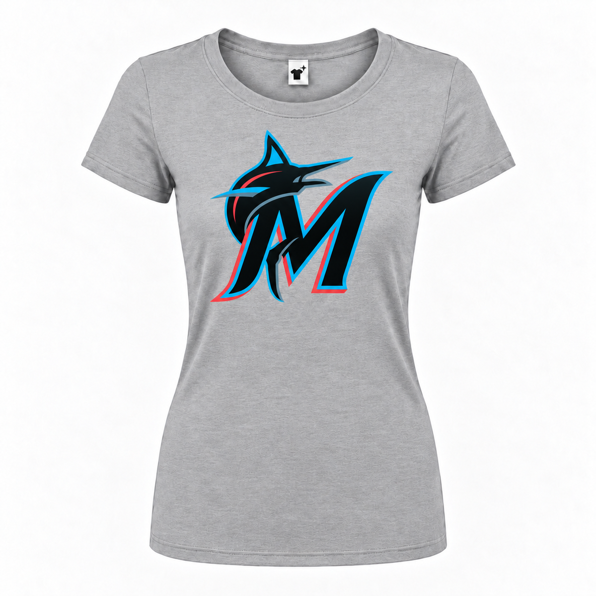 Women's miami marlins roundneck gray