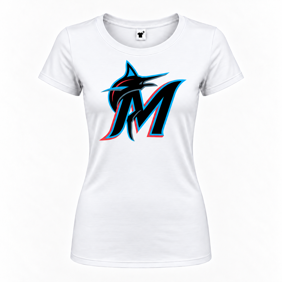 Women's miami marlins roundneck white