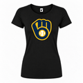 Milwaukee Brewers women's round-neck T-shirt in Black