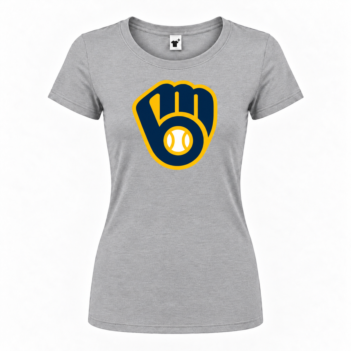 Milwaukee Brewers women's round-neck T-shirt in Grey