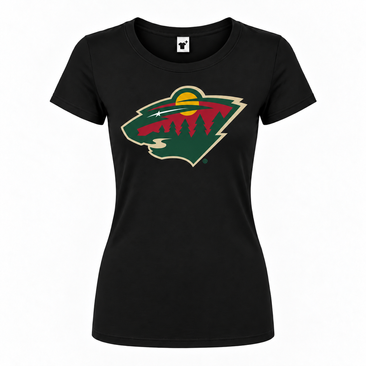 Women's minnesota wild roundneck black