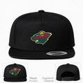 Minnesota Wild snapback with matching team logo on main and inset front views